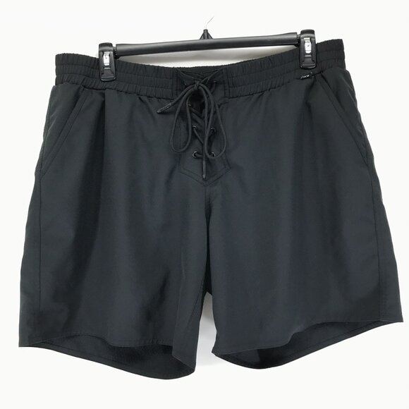 TomboyX Swim 7" Board Short Women's Plus Size 2X Black Rainbow Relaxed Pride - Picture 2 of 9